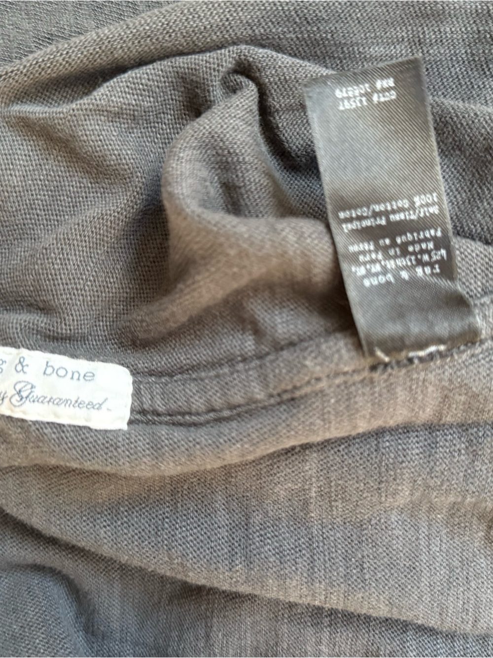 rag & bone Classic Flame Short Sleeve Charcoal Cotton Tee - Picture 6 of 6